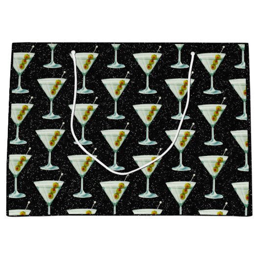 Martini Cocktail Pattern Groot Cadeauzakje (Voorkant)