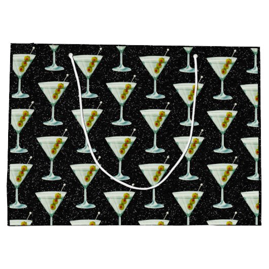 Martini Cocktail Pattern Groot Cadeauzakje (Achterkant)