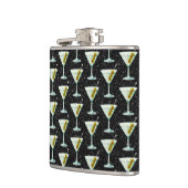 Martini Cocktail Pattern Heupfles (Links)