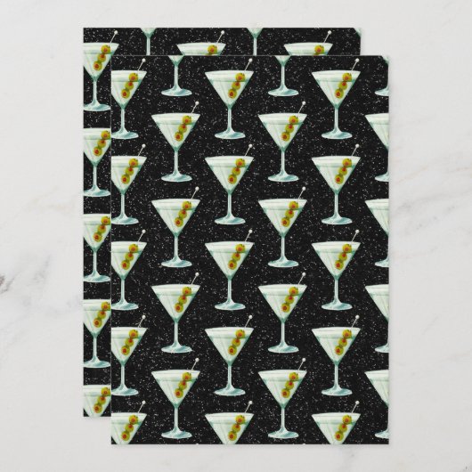 Martini Cocktail Pattern Kaart (Voorkant / Achterkant)