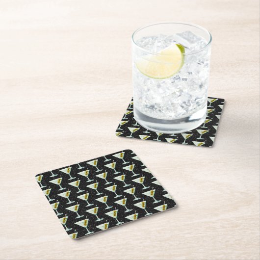 Martini Cocktail Pattern Kartonnen Onderzetters (Insitu)