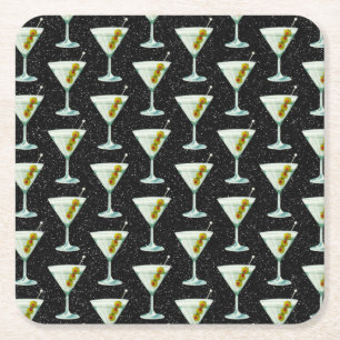 Martini Cocktail Pattern Kartonnen Onderzetters
