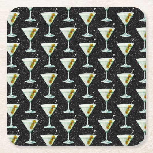 Martini Cocktail Pattern Kartonnen Onderzetters (Voorkant)