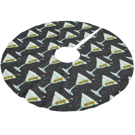 Martini Cocktail Pattern Kerstboom Rok (Gekanteld)