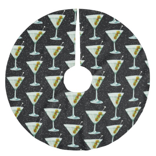 Martini Cocktail Pattern Kerstboom Rok (Voorkant)