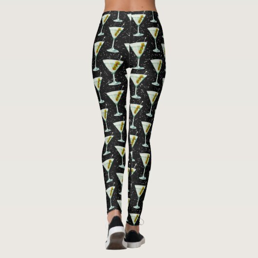 Martini Cocktail Pattern Leggings (Achterkant)