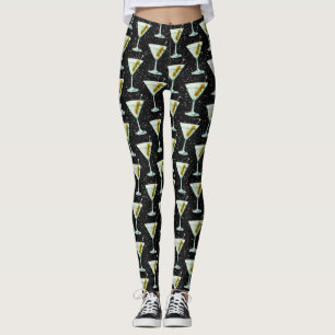 Martini Cocktail Pattern Leggings