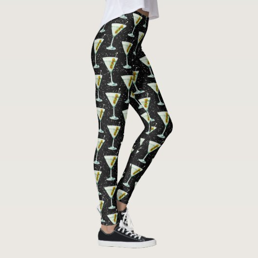 Martini Cocktail Pattern Leggings (Rechts)