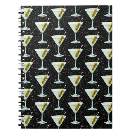 Martini Cocktail Pattern Notitieboek (Voorkant)