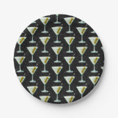 Martini Cocktail Pattern Papieren Bordje (Voorkant)