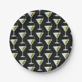 Martini Cocktail Pattern Papieren Bordje