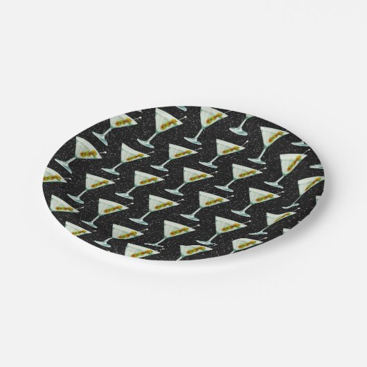 Martini Cocktail Pattern Papieren Bordje (Gekanteld)