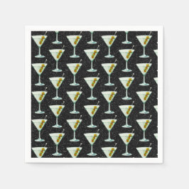 Martini Cocktail Pattern Servet