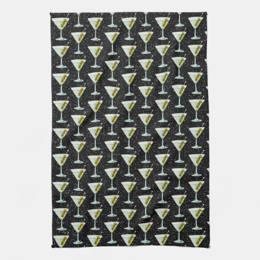 Martini Cocktail Pattern Theedoek (Verticaal)
