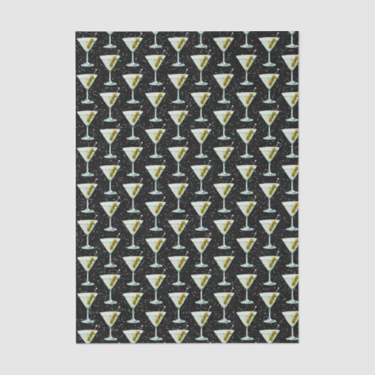 Martini Cocktail Pattern Tissuepapier (Voorkant)