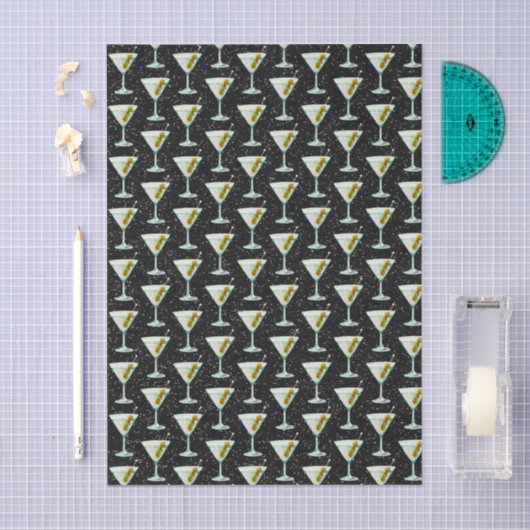 Martini Cocktail Pattern Tissuepapier (Craft)
