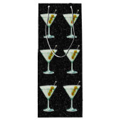 Martini Cocktail Pattern Wijn Cadeautas (Achterkant)