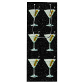 Martini Cocktail Pattern Wijn Cadeautas (Voorkant)