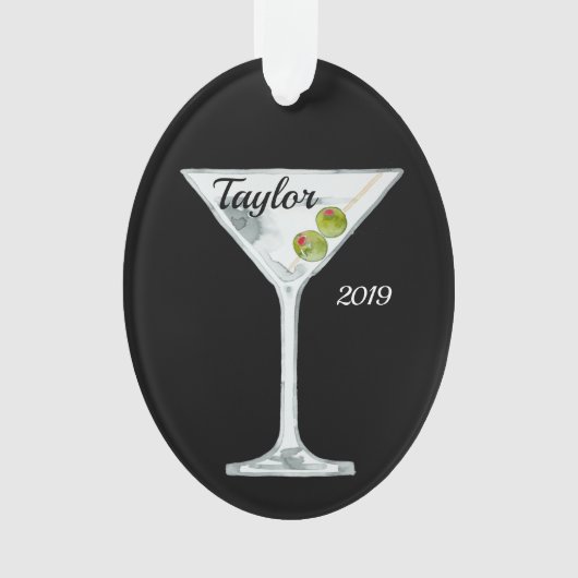 Martini Cocktail Personalized Ornament (voorkant)