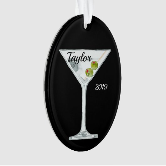 Martini Cocktail Personalized Ornament (voorkant)