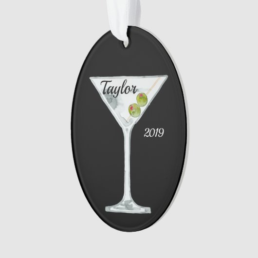 Martini Cocktail Personalized Ornament (voorkant)