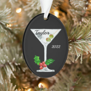 Martini Cocktail Personalized Ornament