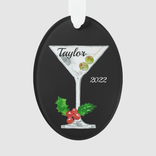Martini Cocktail Personalized Ornament (voorkant)