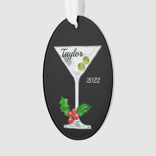 Martini Cocktail Personalized Ornament (voorkant)