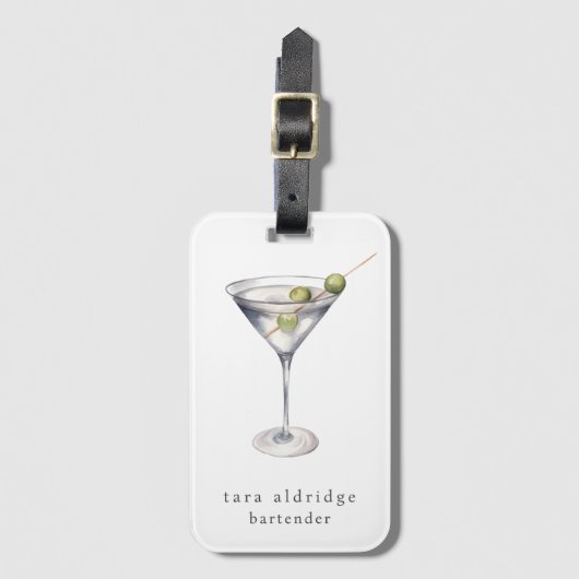 Martini Cocktail Professionele Bartender Bagagelabel (Voorkant (verticaal))
