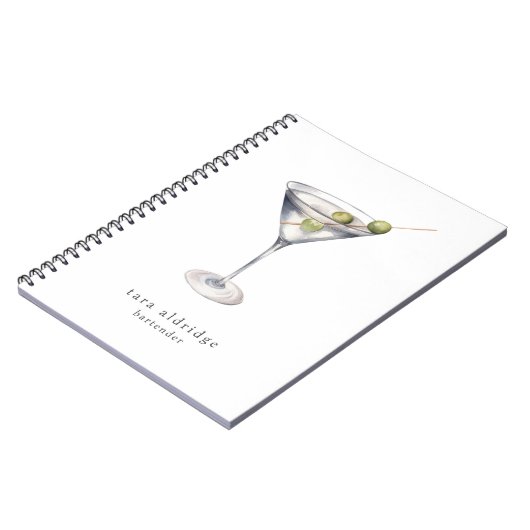 Martini Cocktail Professionele Bartender Notitieboek (Linkerzijde)