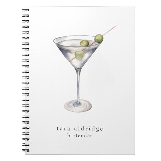 Martini Cocktail Professionele Bartender Notitieboek (Voorkant)