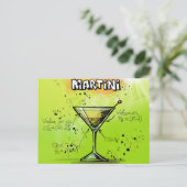Martini Cocktail Recipe Briefkaart (Staand voorkant)