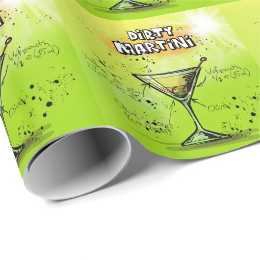 Martini Cocktail Recipe Cadeaupapier (Rol Hoek)