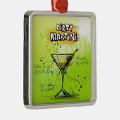 Martini Cocktail Recipe Metalen Ornament (Rechts)
