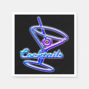Martini cocktail retro neon lichtreclame vintage b servet
