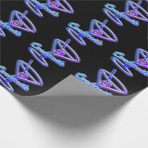 Martini cocktail retro neon sign  bar cadeaupapier