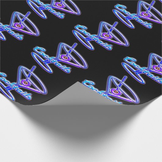 Martini cocktail retro neon sign  bar cadeaupapier (Hoek)