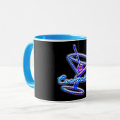 Martini cocktail retro neon sign  bar mok (Voorkant links)