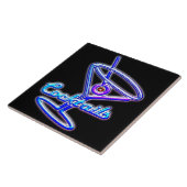 Martini cocktail retro neon sign  bar tegeltje (Zijkant)