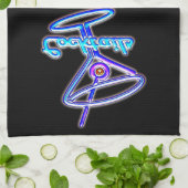 Martini cocktail retro neon sign  bar theedoek (Gevouwen)