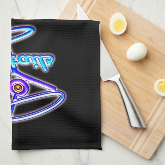 Martini cocktail retro neon sign  bar theedoek (Quarter Fold)