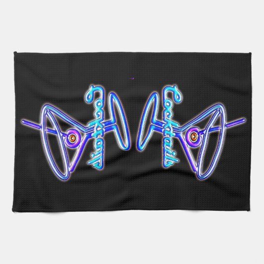 Martini cocktail retro neon sign  bar theedoek (Horizontaal)