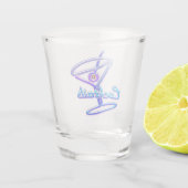 Martini cocktail retro neon teken  bar blauw shot glas (Achterkant)