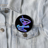 Martini cocktail retro neonbord look  bar ronde button 7,6 cm (In situ)