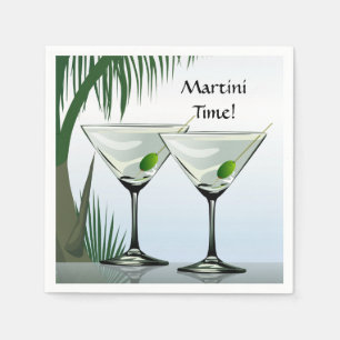 Martini Cocktail Tropical Beach Party Servet