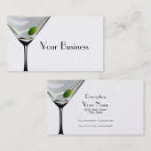 Martini Cocktail Visitekaartje Platinum (Voorkant / Achterkant)