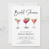 Martini Cocktail Waterverf Modern Vrijgezellenfees Kaart (Voorkant)