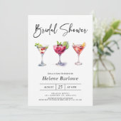 Martini Cocktail Waterverf Modern Vrijgezellenfees Kaart (Staand voorkant)