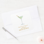 Martini Cocktail Wedding Favor Vrijgezellenfeest Vierkante Sticker (Envelop)