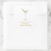 Martini Cocktail Wedding Favor Vrijgezellenfeest Vierkante Sticker (Tas)